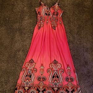 Pink Floral Maxi Dress